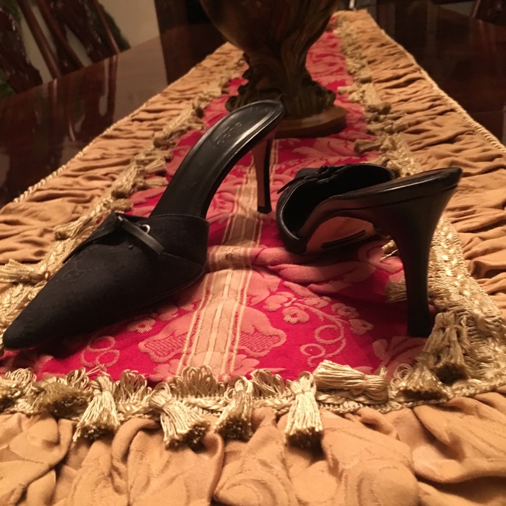 Gucci Mules Original GG black canvas